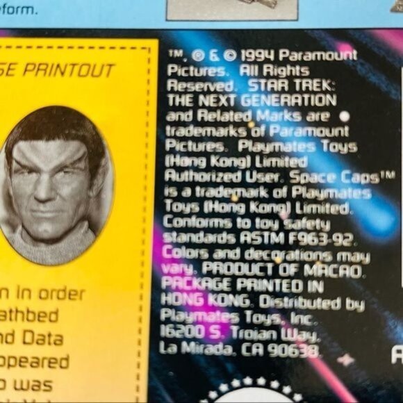 Star Trek Captain Picard Romulan Playmates 1994 Vintage Figure Collectible - Picture 6 of 6
